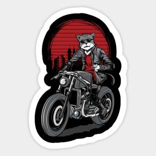 Cat rider motorbike Sticker